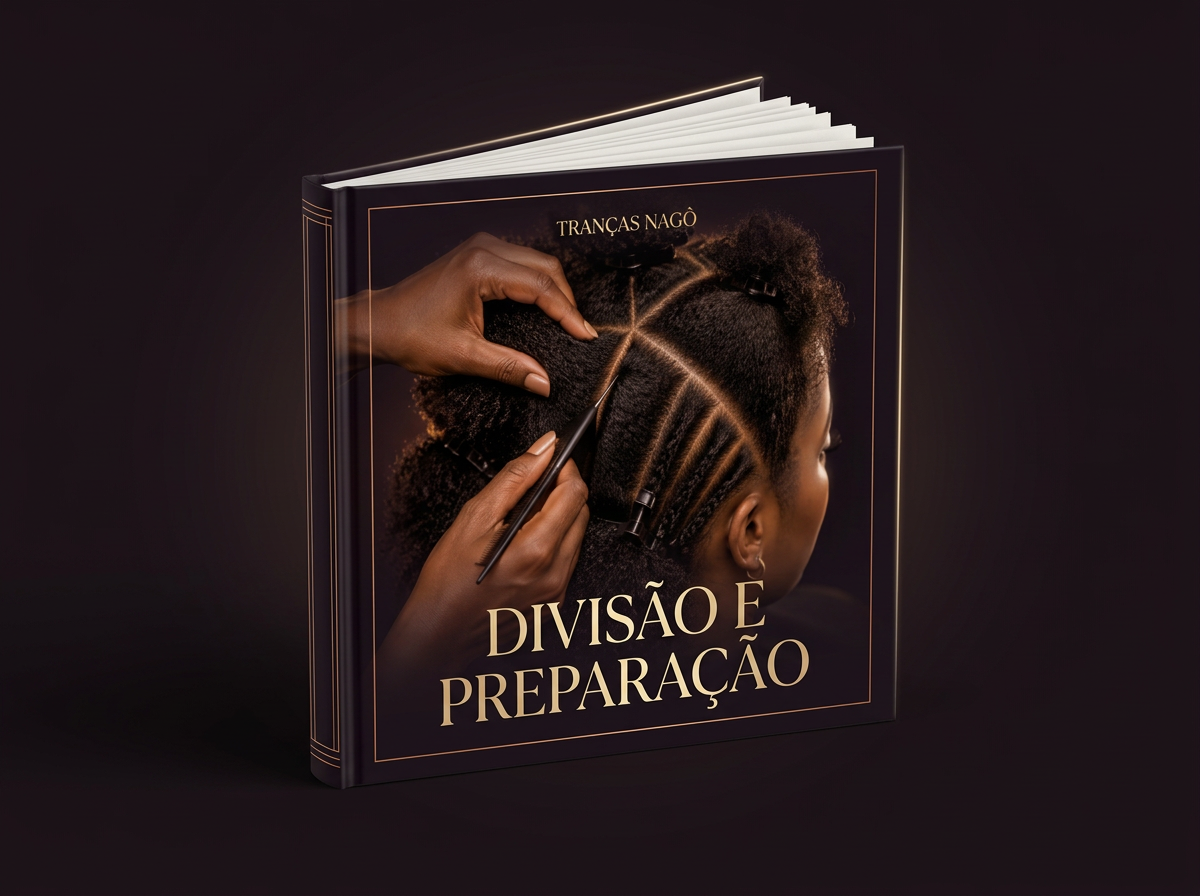 Mockup do guia de divisão e preparação do cabelo
